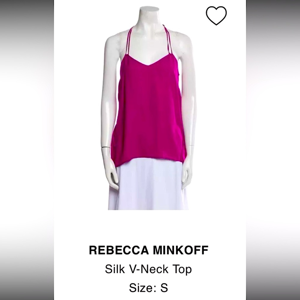 Rebecca Minkoff Silk V-Neck Small Fuschia Spaghetti Strap Camisole Dry-Cleaned